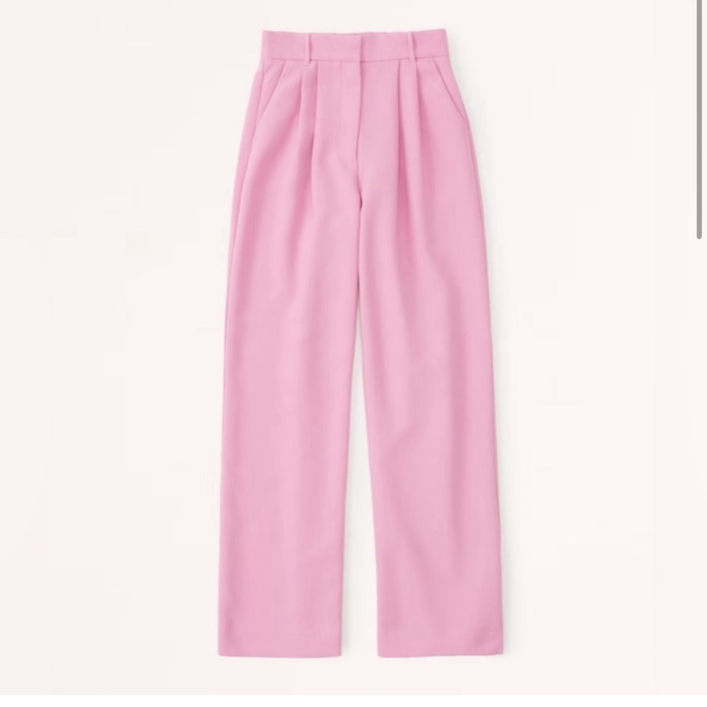 Abercrombie & Fitch Pink High-Waisted Trousers